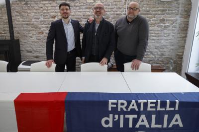 RAVENNA 24/02/2025. AMMINISTRATIVE 2025. Fratelli d'Italia presenta la candidatura di Nicola Grandi a Sindaco di Ravenna