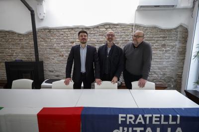 RAVENNA 24/02/2025. AMMINISTRATIVE 2025. Fratelli d'Italia presenta la candidatura di Nicola Grandi a Sindaco di Ravenna