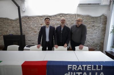 RAVENNA 24/02/2025. AMMINISTRATIVE 2025. Fratelli d'Italia presenta la candidatura di Nicola Grandi a Sindaco di Ravenna