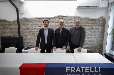 RAVENNA 24/02/2025. AMMINISTRATIVE 2025. Fratelli d'Italia presenta la candidatura di Nicola Grandi a Sindaco di Ravenna