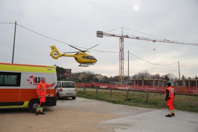 RAVENNA 25/02/2025. IINFORTUNIO SUL LAVORO CANTIERE SCUOLA A PONTE NUOVO IN VIA DEL PINO