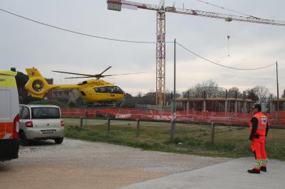 RAVENNA 25/02/2025. IINFORTUNIO SUL LAVORO CANTIERE SCUOLA A PONTE NUOVO IN VIA DEL PINO