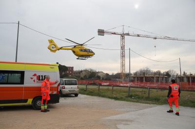 RAVENNA 25/02/2025. IINFORTUNIO SUL LAVORO CANTIERE SCUOLA A PONTE NUOVO IN VIA DEL PINO