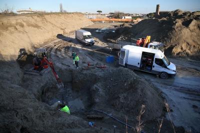 RAVENNA 27/02/2025. CANTIERE CLASSICANA. Rotto un tubo dell0 acquedotto, tecnici di HERA impegnati per la riparazione