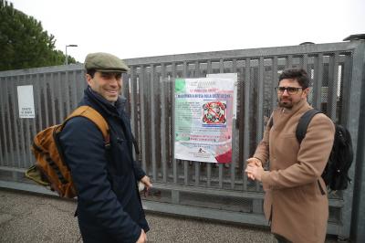 RAVENNA 27/02/2025. ANM MAGISTRATI IN DIFESA DELLA COSTITUZIONE. Giornata di astensione dal lavoro dei magistrati. Manifestazione nel cortile del tribunale di Ravenna