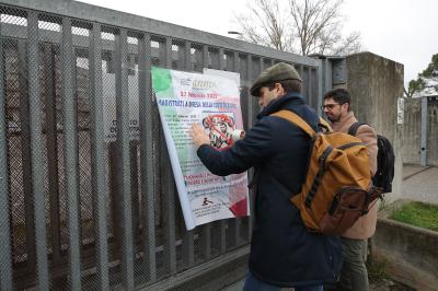 RAVENNA 27/02/2025. ANM MAGISTRATI IN DIFESA DELLA COSTITUZIONE. Giornata di astensione dal lavoro dei magistrati. Manifestazione nel cortile del tribunale di Ravenna