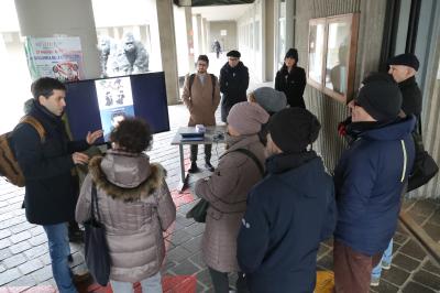 RAVENNA 27/02/2025. ANM MAGISTRATI IN DIFESA DELLA COSTITUZIONE. Giornata di astensione dal lavoro dei magistrati. Manifestazione nel cortile del tribunale di Ravenna