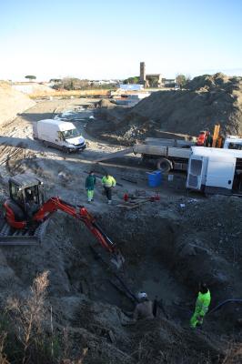 RAVENNA 27/02/2025. CANTIERE CLASSICANA. Rotto un tubo dell0 acquedotto, tecnici di HERA impegnati per la riparazione