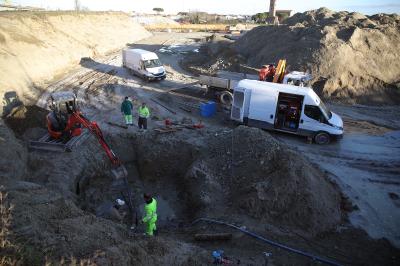 RAVENNA 27/02/2025. CANTIERE CLASSICANA. Rotto un tubo dell0 acquedotto, tecnici di HERA impegnati per la riparazione