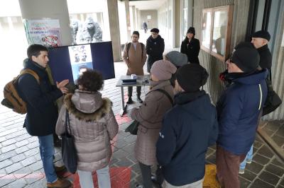 RAVENNA 27/02/2025. ANM MAGISTRATI IN DIFESA DELLA COSTITUZIONE. Giornata di astensione dal lavoro dei magistrati. Manifestazione nel cortile del tribunale di Ravenna