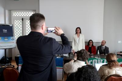 RAVENNA 28/02/2025. AMMINISTRATIVE 2025. Fratelli d' Italia, Forza Italia e Nicola Grandi  presentano  Eleonora Zanolli candidata a vice Sindaco