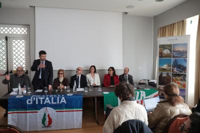 RAVENNA 28/02/2025. AMMINISTRATIVE 2025. Fratelli d' Italia, Forza Italia e Nicola Grandi  presentano  Eleonora Zanolli candidata a vice Sindaco